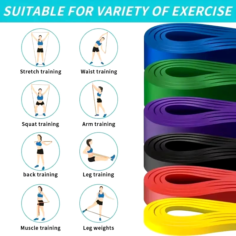 1/5Pcs Tpe Elastic Band Resistance Strength Training Sports Fitness Latex Pull-Up Ension Thick Circle Yoga Multi-Functional Hip