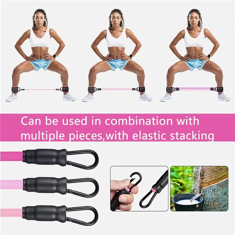 Ankle Straps Resistance Bands Yoga Home Gym Elastic Gum Strength Training Workout Expander Pilates Crossfit Women Weight Sports