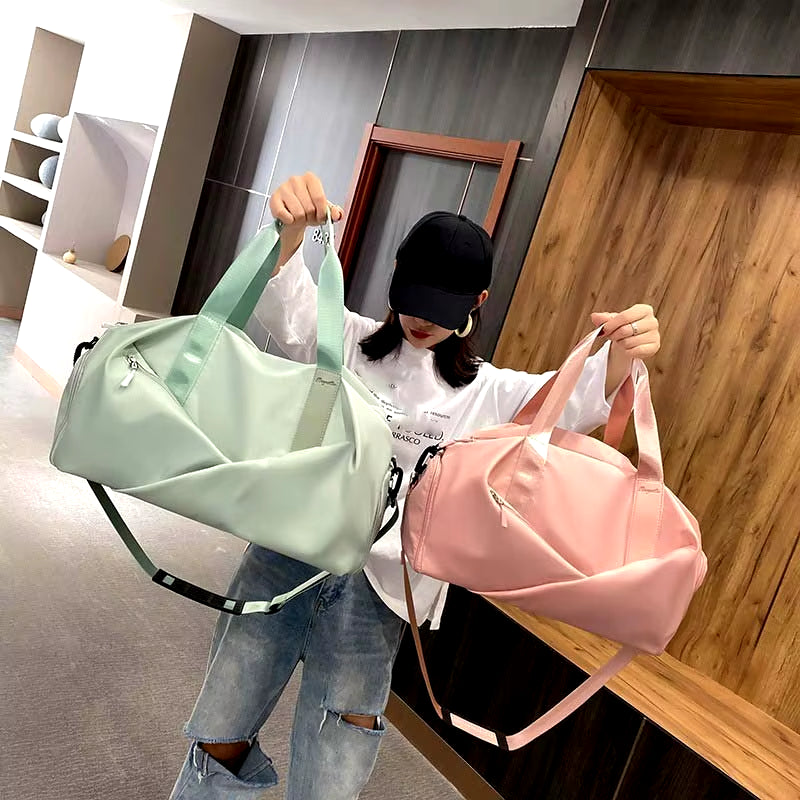 Women Sports Gym Bag Travel Dry Wet Bag Handbags Multifunction Swimming Tote Shoulder Weekend Fitness Duffle Yoga Shoes Daypack