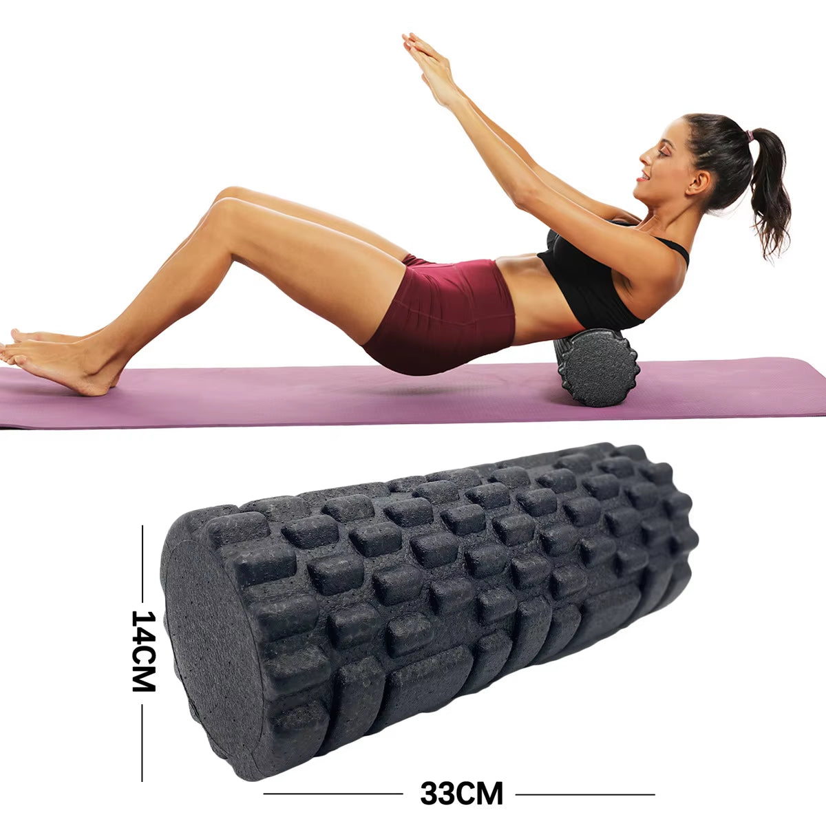 15/33Cm Fitness Foam Roller Yoga Massage Roller EPP Pilates Foam Body Muscle Massage Roller Therapy Exercises Gym Home Exercise