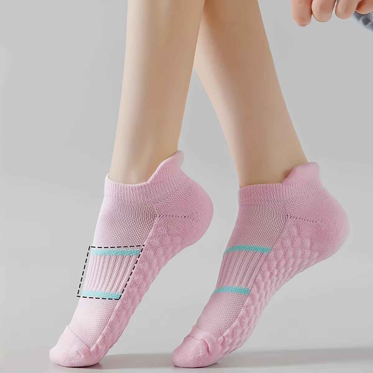 7 Pairs Stripe Pattern Textured Socks, Comfy & Sporty Short Socks, Women'S Stockings & Hosiery